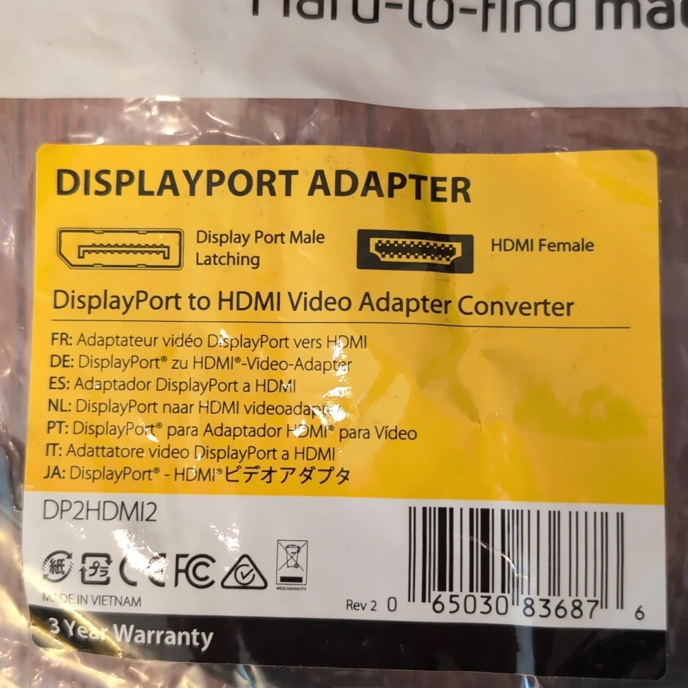 Star Tech DisplayPort Adapter DisplayPort to HDMI Adapter Converter NEW